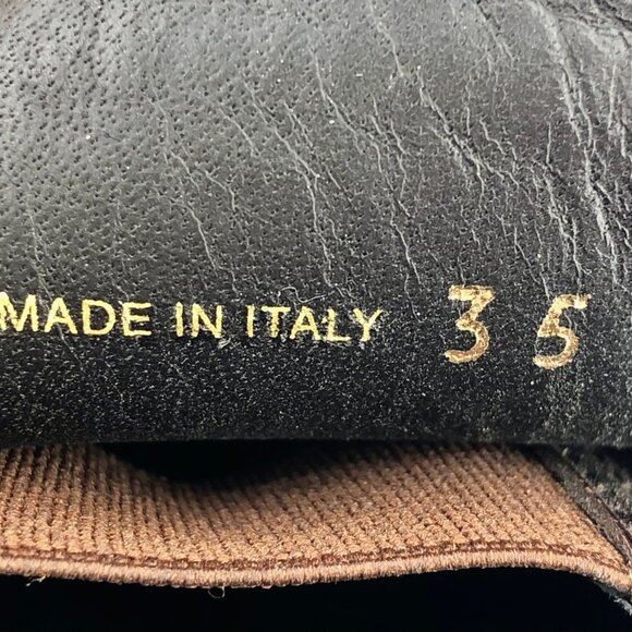 Prada Womens Brown Leather Logo Loafers Size 35 Thick Sole Made In Italy - Picture 5 of 9